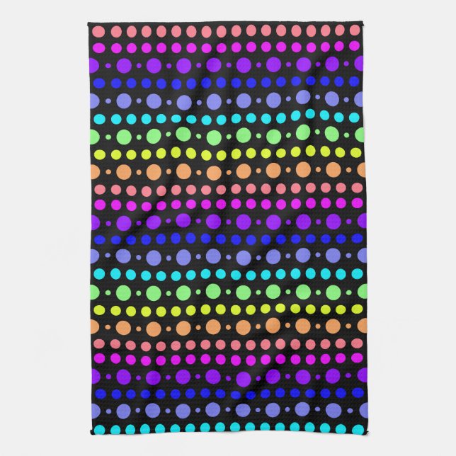 Rainbow of Dots kitchen towels (Vertical)