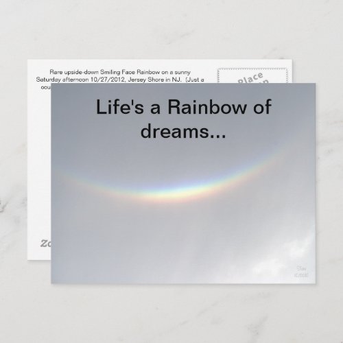 Rainbow of Dreams Upside Down Rainbow Postcard