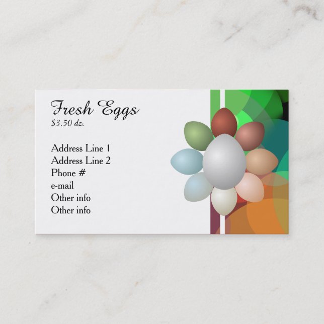Rainbow of Eggs Business Cards (Front)
