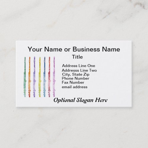 Rainbow of Flutes Business Cards
