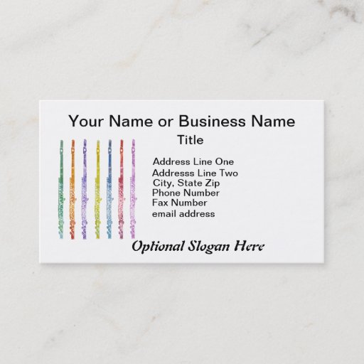 Customizable Rainbow of Flutes Business Cards