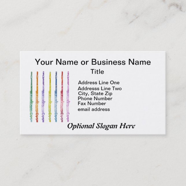 Rainbow of Flutes Business Card (Front)