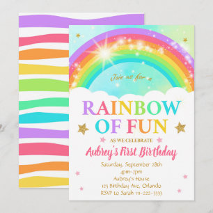 Rainbow of Fun Birthday Invitation
