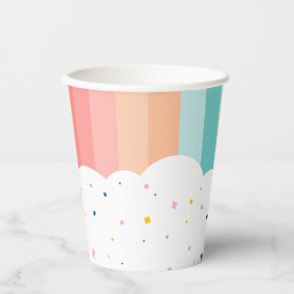 Rainbow of Fun Birthday Party Theme Paper Cups