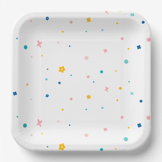 Rainbow of Fun Birthday Party Theme Paper Plates (Front)