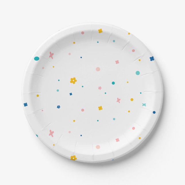 Rainbow of Fun Birthday Party Theme Paper Plates (Front)