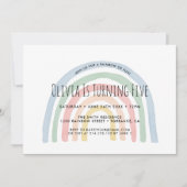 Rainbow Of Fun Rainbow 5th Birthday Invitation (Front)