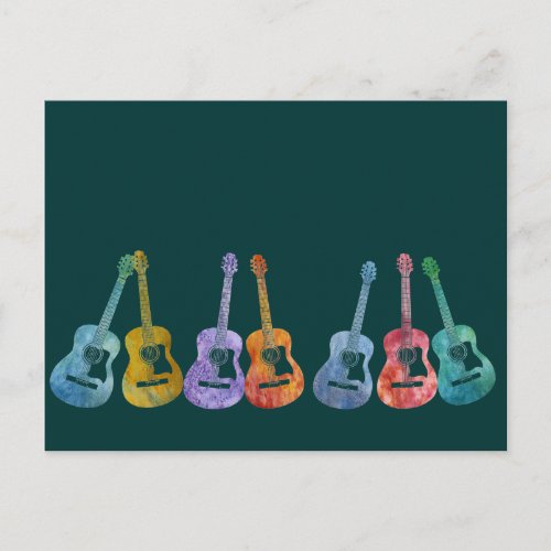 Rainbow of Guitars Postcard