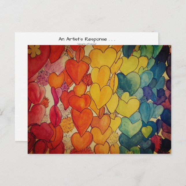 Rainbow of Hearts and Hope Celebration Postcard (Front/Back)