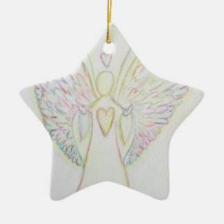 Rainbow of Hearts Art Holiday Ornament