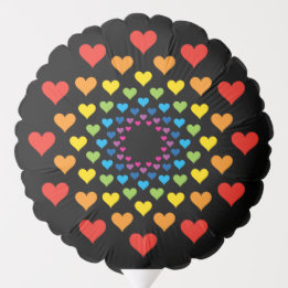 Rainbow of hearts edgy balloon