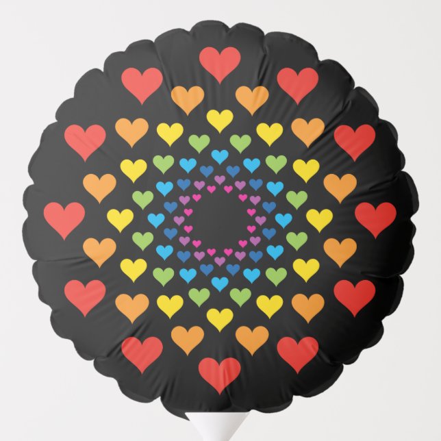 Rainbow of hearts edgy balloon (Back)