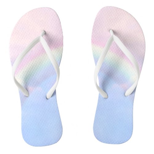 Rainbow of hope _ pastel   flip flops