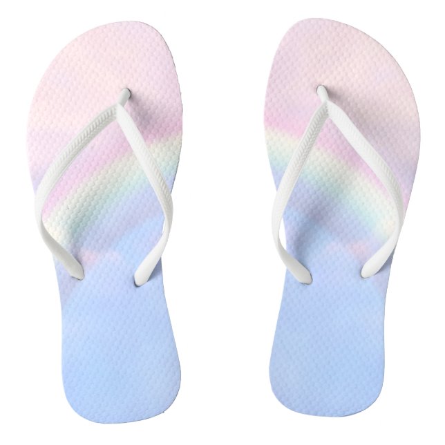 Rainbow of hope - pastel,   flip flops (Footbed)