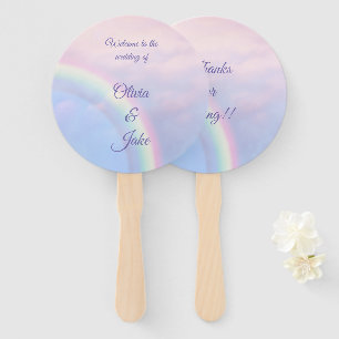 Rainbow of hope - pastel, hand fan