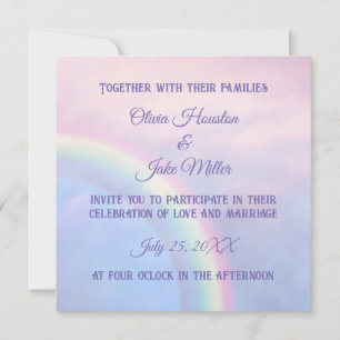 Rainbow of hope - pastel, invitation
