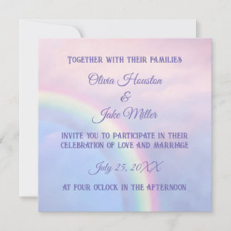 Rainbow of hope - pastel,  invitation