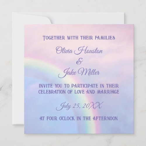 Rainbow of hope _ pastel  invitation
