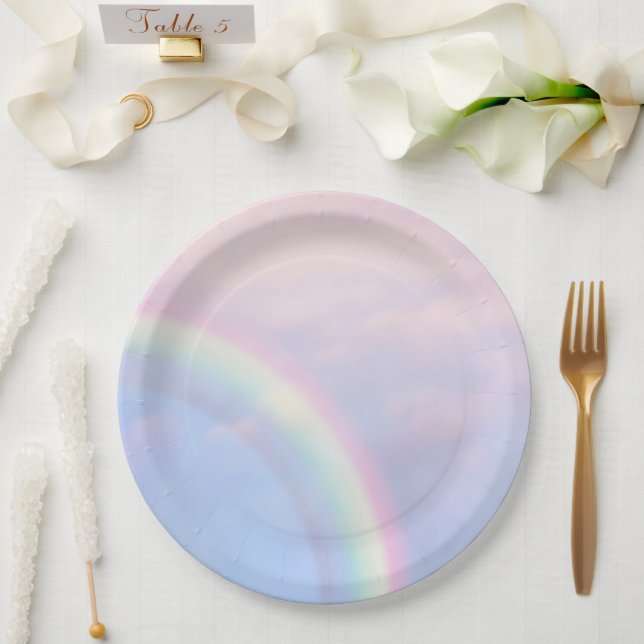 Rainbow of hope - pastel, paper plates (Wedding)