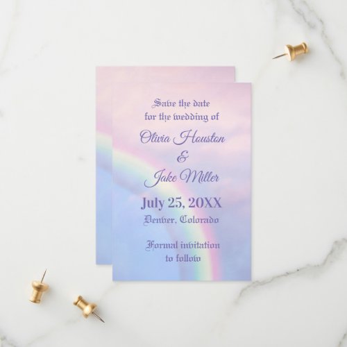 Rainbow of hope _ pastel  save the date