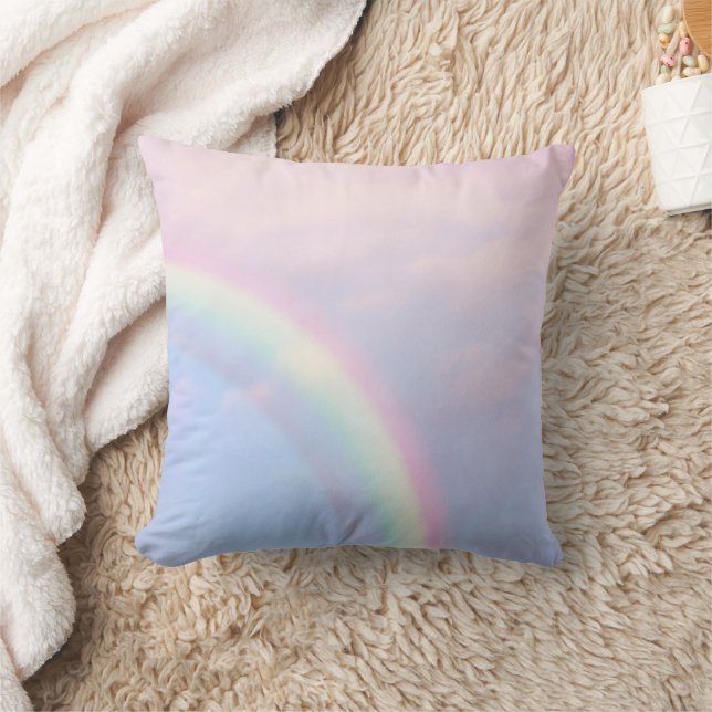 Rainbow of hope - pastel, throw pillow (Blanket)