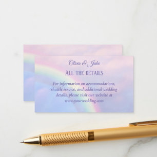 Rainbow of hope - pastel, wedding  enclosure card