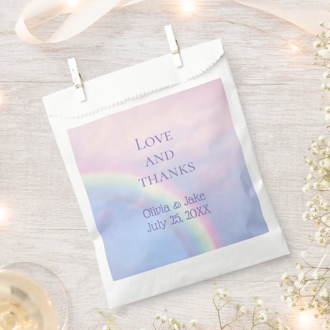 Rainbow of hope - pastel, wedding  favor bag (Clipped)