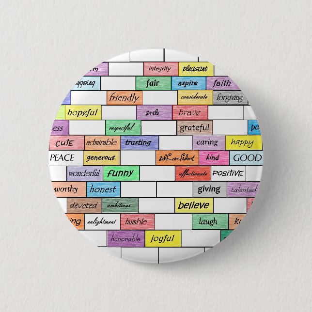 Rainbow of Inspirational Graffiti Pinback Button (Front)