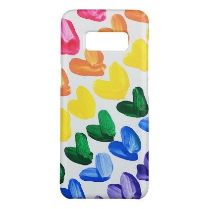 Rainbow of Love - Fun Colorful Hand Painted Hearts Case-Mate Samsung Galaxy S8 Case