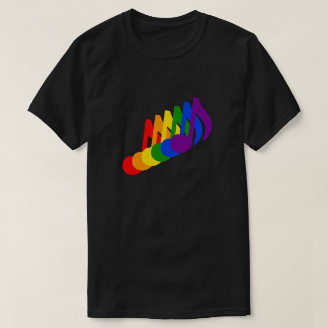 Rainbow of Musical Notes T-Shirt (Design Front)