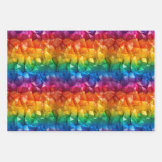 Rainbow of origami  wrapping paper sheets