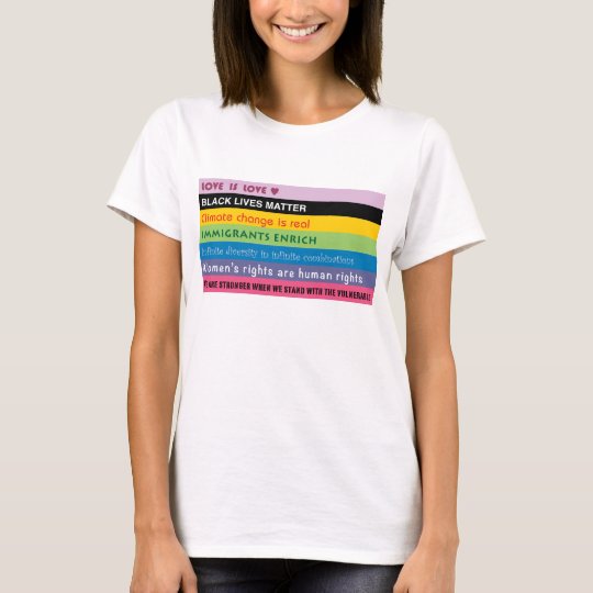 Rainbow of progressive slogans T-Shirt | Zazzle.com