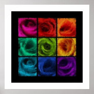 Rainbow of Roses Oil Poster