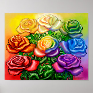 Rainbow of Roses Poster