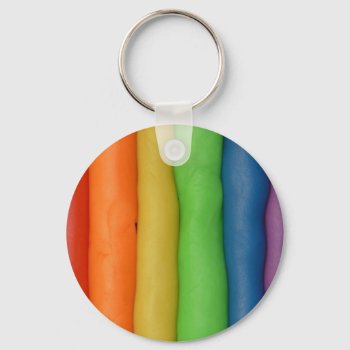 Rainbow Of Squishy Dough Keychain by RetroZone at Zazzle