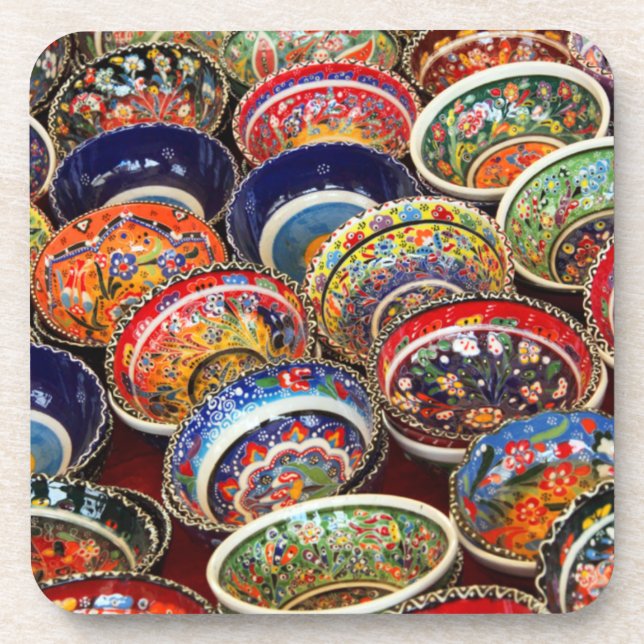 Rainbow of Turkish Bowls Coaster (Front)