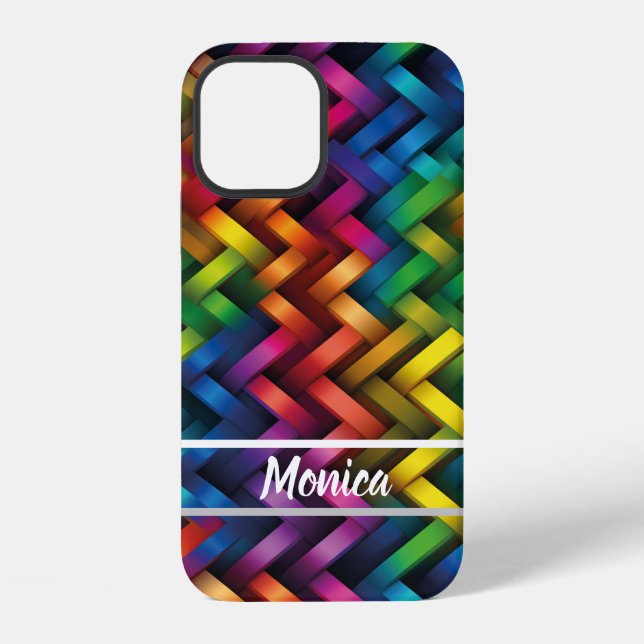 Rainbow of Vibrant Geometry Iphone Case (Back)