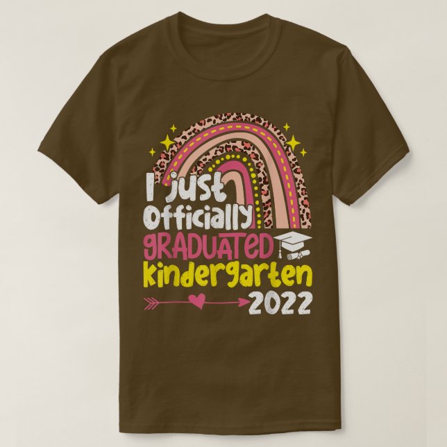 Rainbow Officially Graduated Kindergarten 2022 Gra T-Shirt (Design Front)