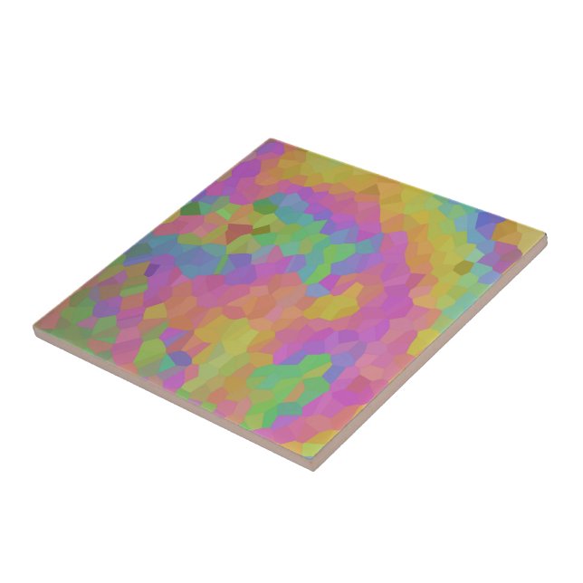 Rainbow Oil Mosaics Ceramic Tile (Side)