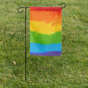 Rainbow Oil Paint LGBT – Colorful Gay Pride Home Garden Flag