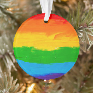 Rainbow Oil Paint LGBT – Colorful Gay Pride Home  Ornament