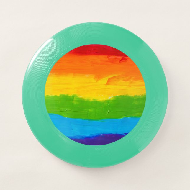 Rainbow Oil Paint Pride Frisbee – LGBT Gay Lesbian (Front)