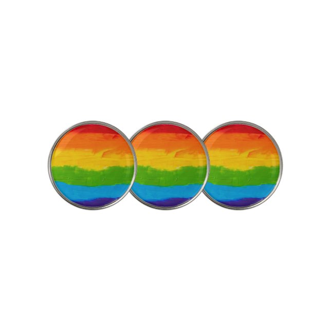 Rainbow Oil Paint Pride Golf Ball Marker – LGBT  (3 Up)