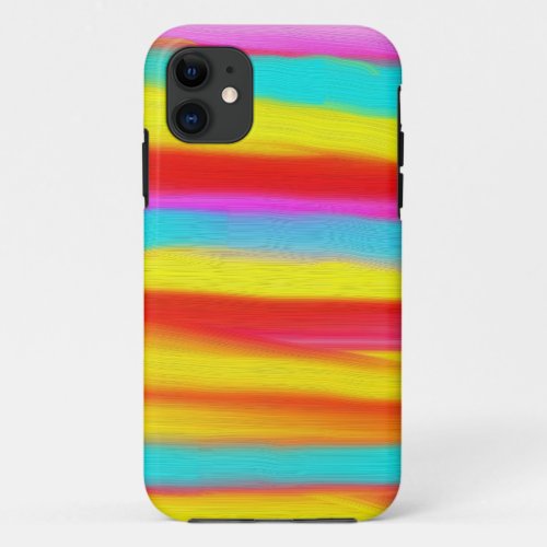 Rainbow oil paint stripes graphic art iPhone 11 case