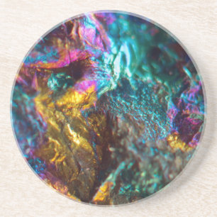 Rainbow Oil Slick Crystal Rock Drink Coaster