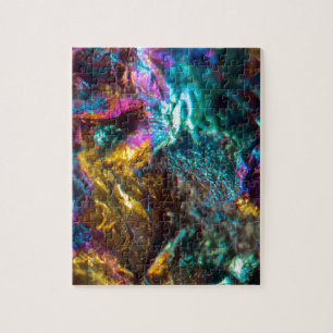Rainbow Oil Slick Crystal Rock Jigsaw Puzzle