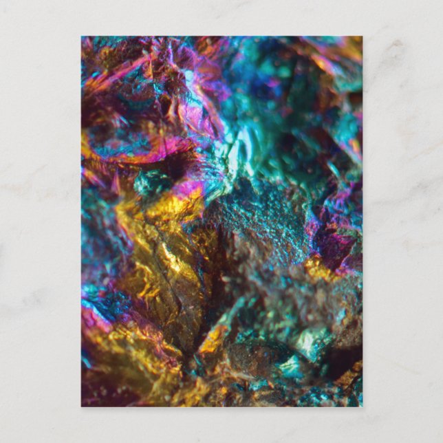 Rainbow Oil Slick Crystal Rock Postcard (Front)