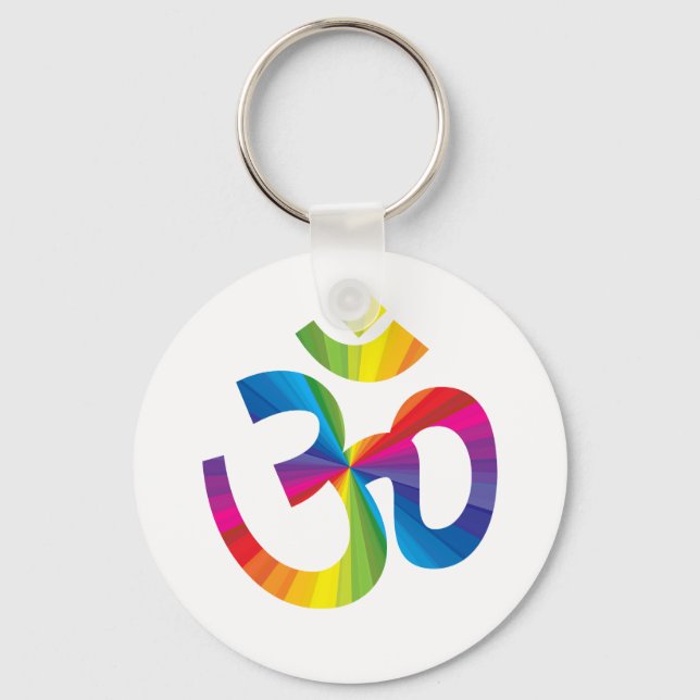 Rainbow Om Keychain (Front)