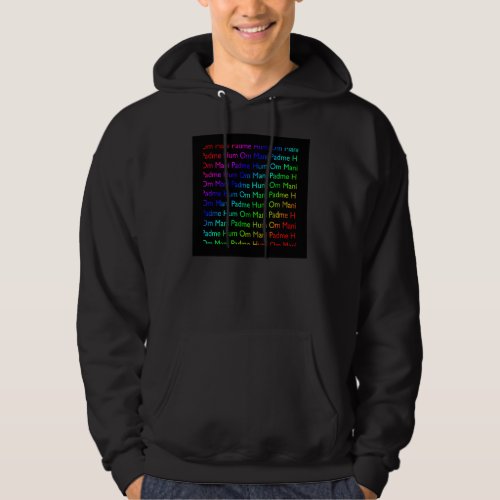 Rainbow Om Mani Padme Hum on Black Sweatshirt