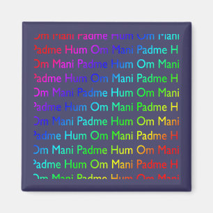 Rainbow Om Mani Padme Hum on Purple Magnet